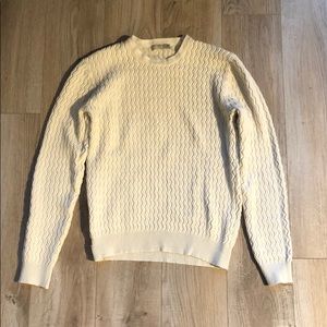Mango Man White Woven Pattern Sweater (Mens XS)